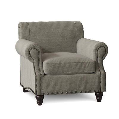Finkelstein Armchair Body Fabric: Turbo Ash, Nailhead Detail: Pewter