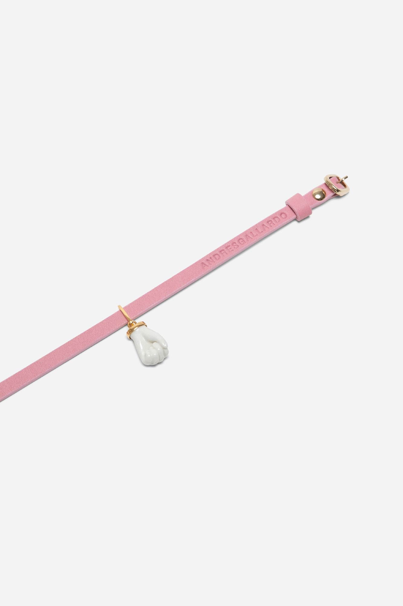 FIST LEATHER CHOKER WHITE