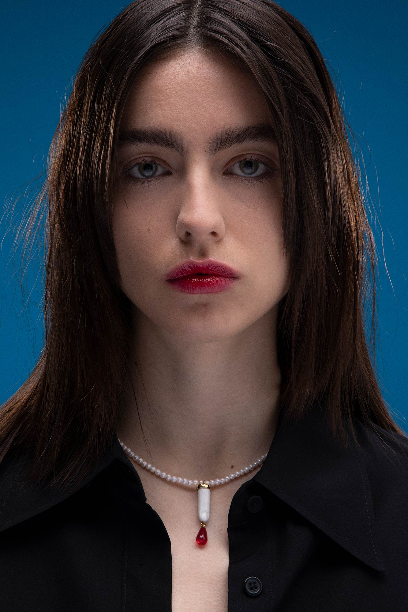 BLOOD DROP & PEARLS NECKLACE