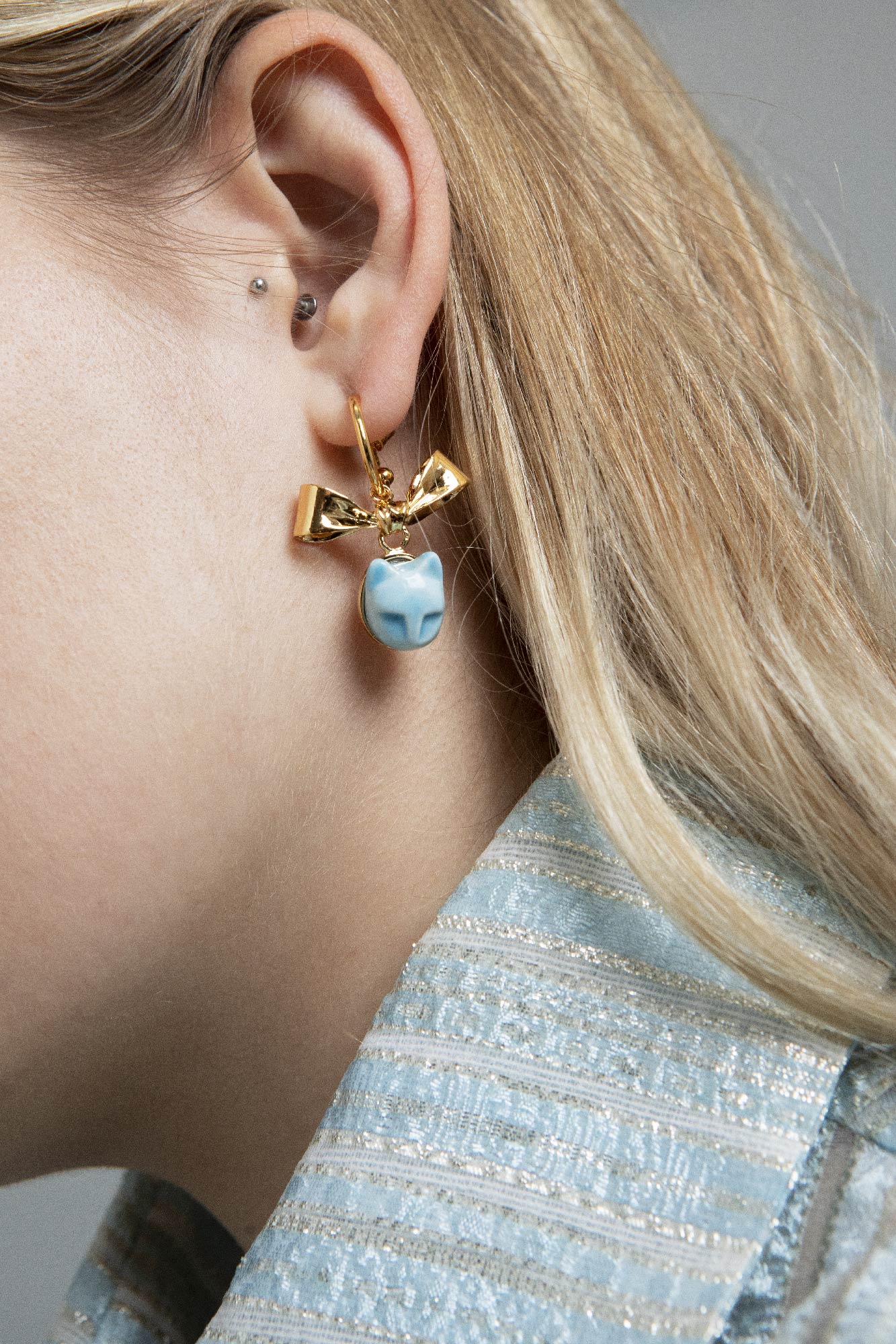 CAT & BOW EARRINGS