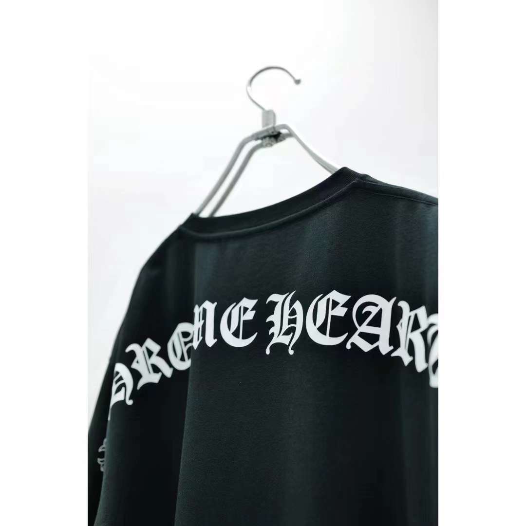 Chrome Hearts Sanskrit scroll print round neck T-shirt black 5.16