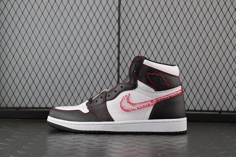 Jordan 1 Retro High Defiant White Black Gym Red