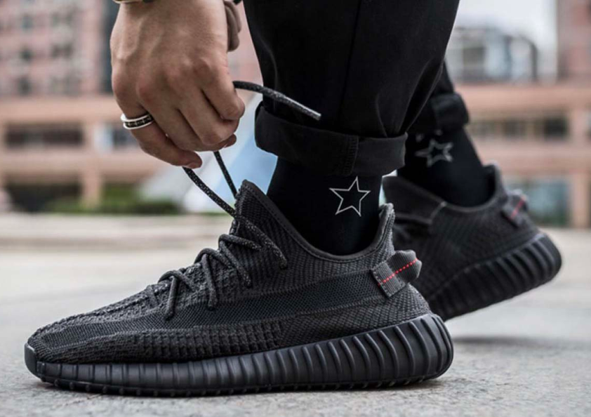 【Clearance】 adidas Yeezy Boost 350 V2 Static Black Non-Reflective（US4）