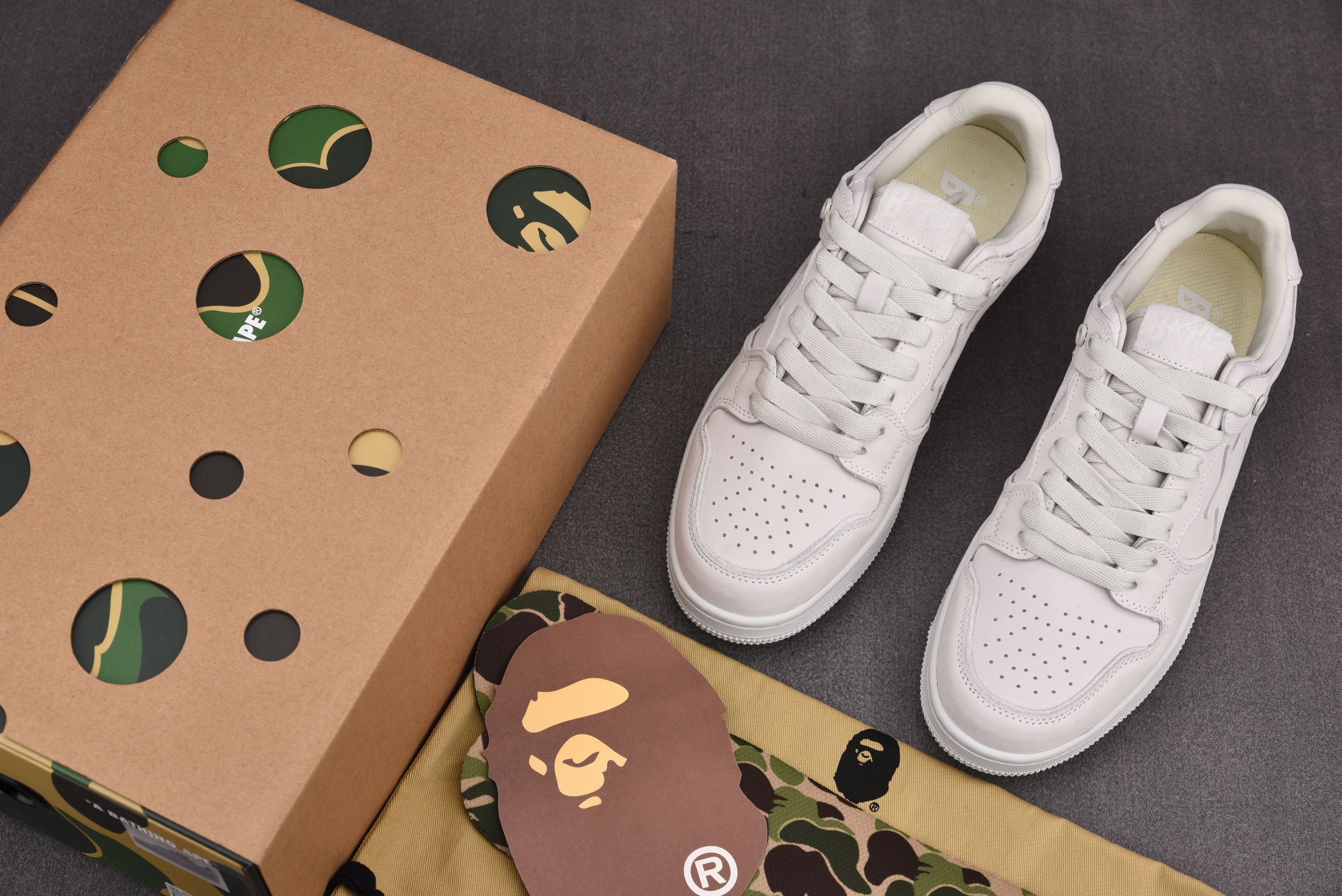 A Bathing Ape Bape SK8 Sta Triple White