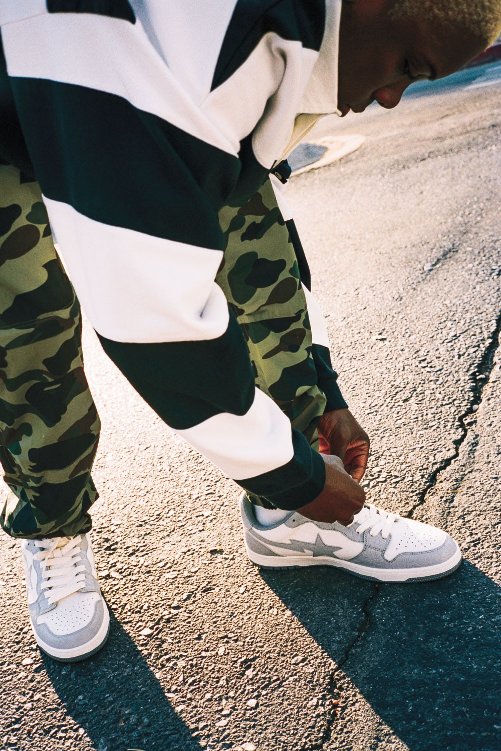 A BATHING APE BAPE SK8 STA Light Grey Cream