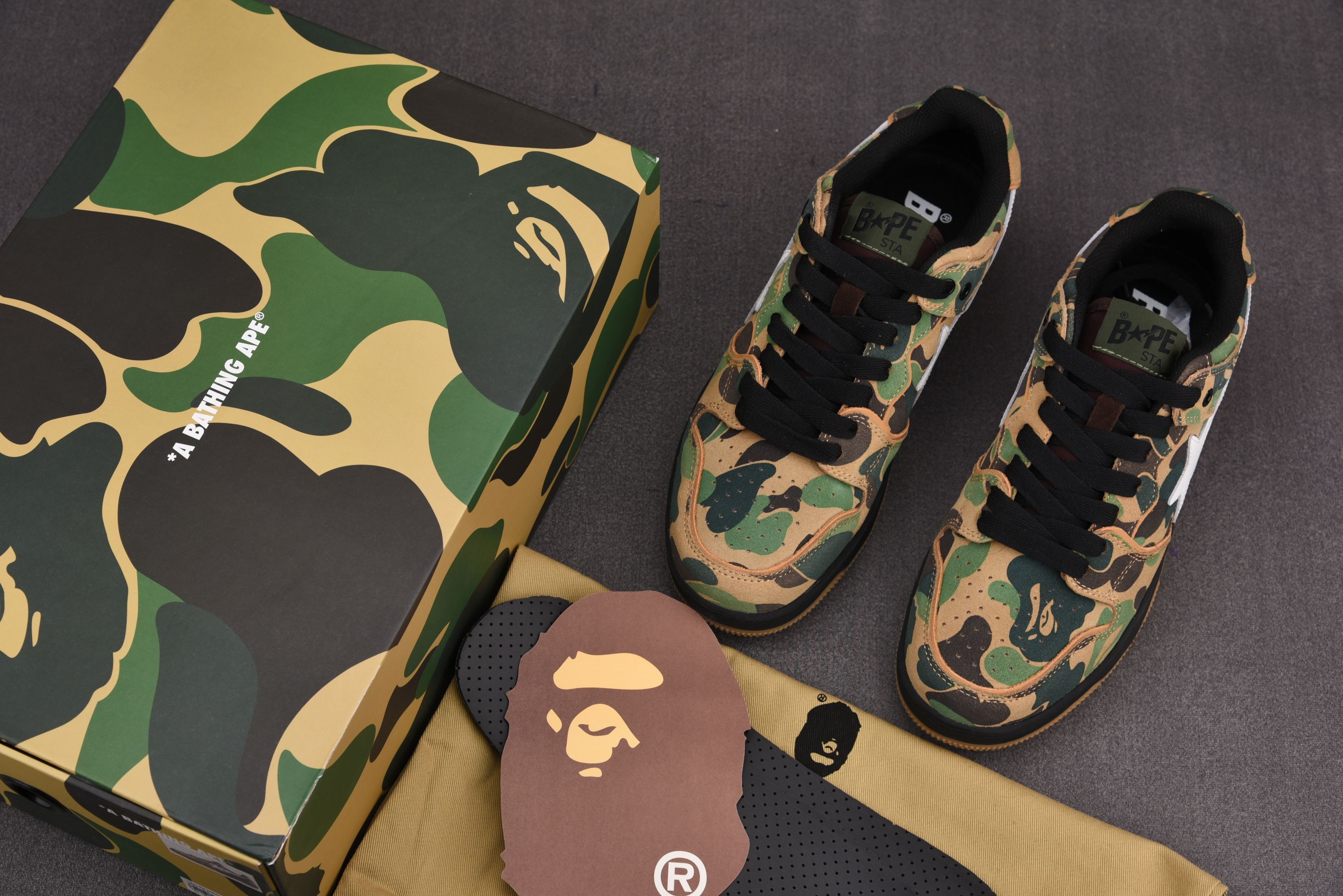 A Bathing Ape Bape SK8 Sta ABC Camo Green
