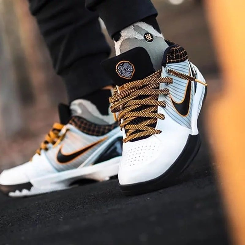 Nike Kobe 4 Protro White Black Del Sol