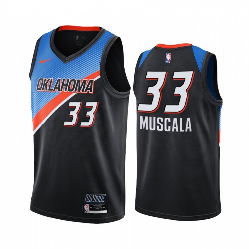 Oklahoma City Thunder #33 Mike Muscala Black Womens Swingman 2020-21 City Edition Jersey Womens