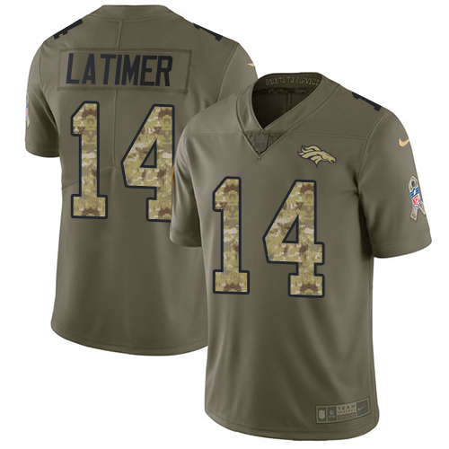 Denver Broncos #14 Cody Latimer Olive/Camo Men's Stitched Limited 2017 Salute To Service Jersey Men's