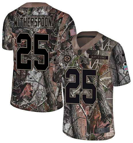 Steelers #25 Ahkello Witherspoon Camo Youth Stitched Limited Rush Realtree Jersey