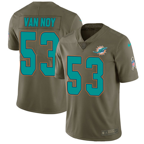 Miami Dolphins #53 Kyle Van Noy Olive Men's Stitched Limited 2017 Salute To Service Jersey Men's