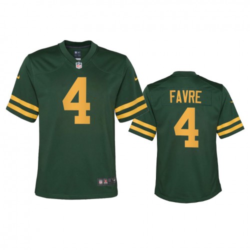 Green Bay Green Bay Packers #4 Brett Favre Youth Alternate Game Player Jersey - Green Youth