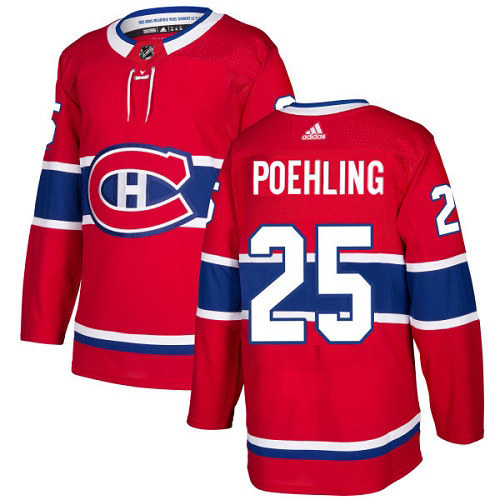 Adidas Montreal Canadiens #25 Ryan Poehling Red Home Authentic Stitched Jersey Men's