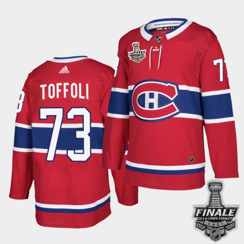 Adidas Montreal Canadiens #73 Tyler Toffoli Red Home Authentic Youth 2021 Stanley Cup Final Patch Jersey Youth