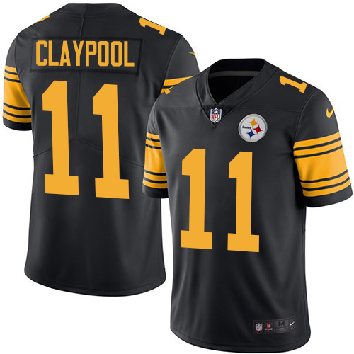Pittsburgh Steelers #11 Chase Claypool Black Men's Stitched Limited Rush Jersey Men's