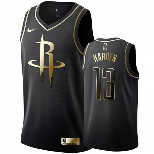 Houston Rockets #13 James Harden Mens Black Golden Edition Swingman Jersey Mens