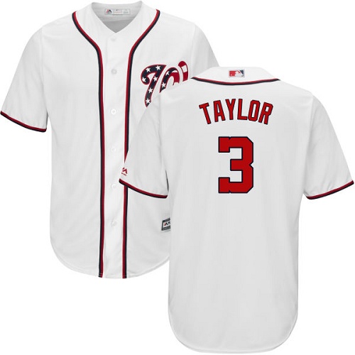 Washington Nationals #3 Michael Taylor White Cool Base Stitched Youth Jersey Youth
