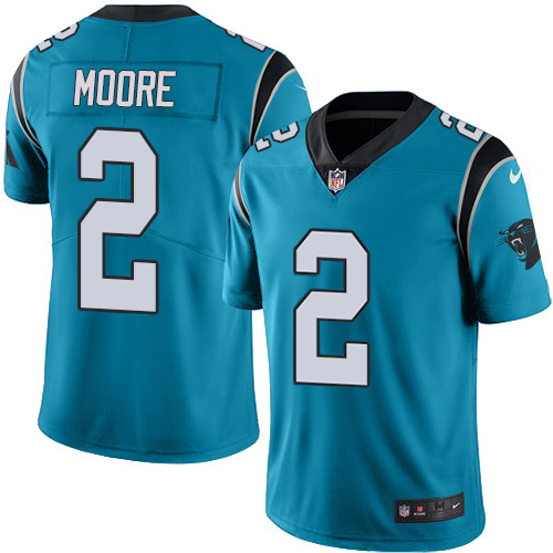 Panthers #2 DJ Moore Blue Alternate Youth Stitched Vapor Untouchable Limited Jersey