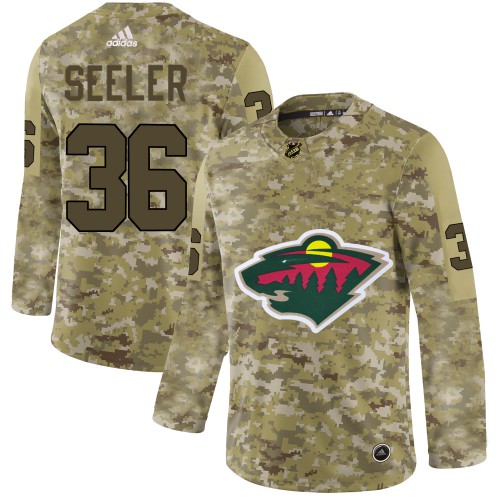 Adidas Minnesota Wild #36 Nick Seeler Camo Authentic Stitched Jersey Men's