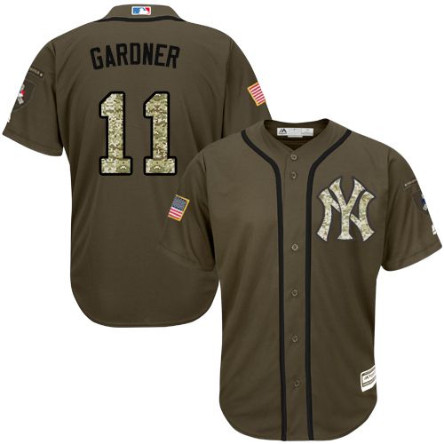 New York Yankees #11 Brett Gardner Green Salute to Service Stitched Jersey Men's
