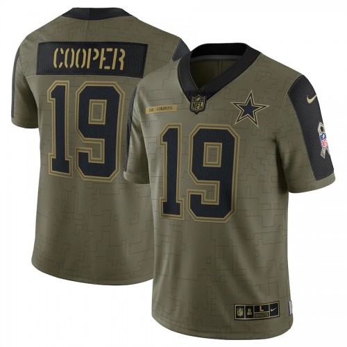 Dallas Dallas Cowboys #19 Amari Cooper Olive 2021 Salute To Service Limited Player Jersey Men's