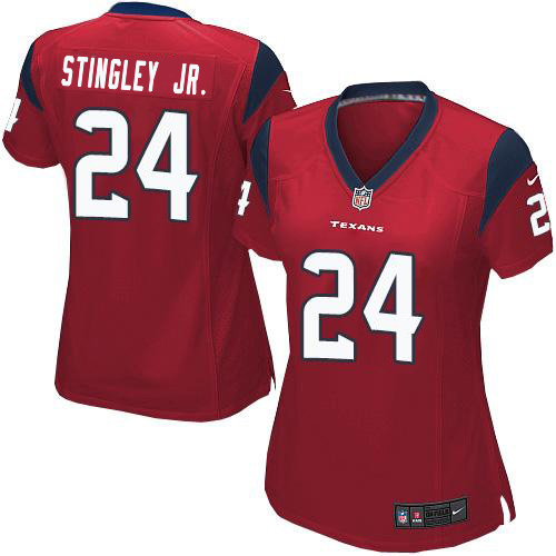 Texans #24 Derek Stingley Jr. Red Alternate Women's Stitched Elite Jersey