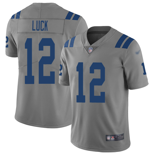 Indianapolis Colts #12 Andrew Luck Gray Men's Stitched Limited Inverted Legend Jersey Men's