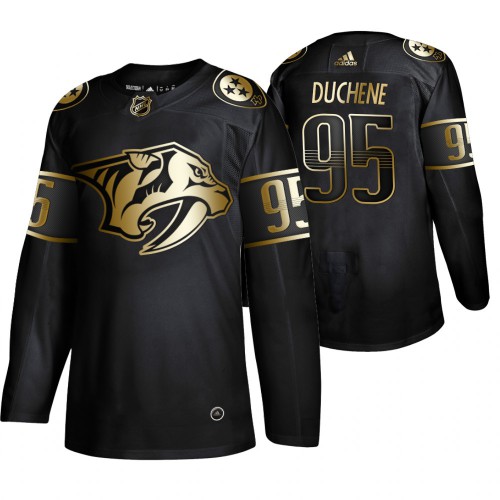 Adidas Nashville Predators #95 Matt Duchene Men's 2019 Black Golden Edition Authentic Stitched Jersey Men's