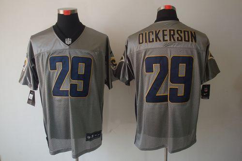 Rams #29 Eric Dickerson Grey Shadow Men's Stitched Elite Jersey