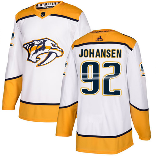 Adidas Nashville Predators #92 Ryan Johansen White Road Authentic Stitched Jersey Men's