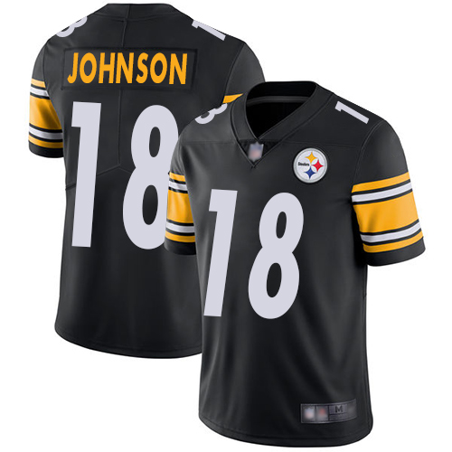 Pittsburgh Steelers #18 Diontae Johnson Black Team Color Men's Stitched Vapor Untouchable Limited Jersey Men's