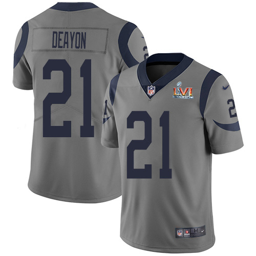 Los Angeles Rams #21 Donte Deayon Gray Super Bowl LVI Patch Men's Stitched Limited Inverted Legend Jersey Men's
