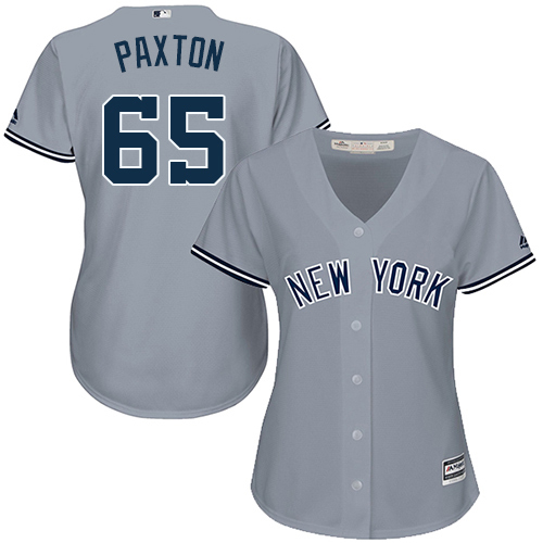 New York Yankees #65 James Paxton Grey Road Women's Stitched Jersey Womens