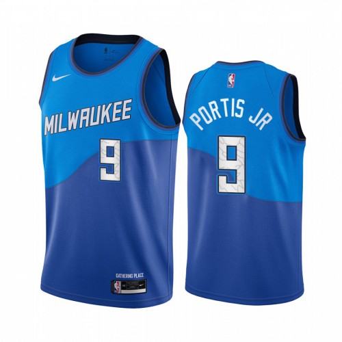 Milwaukee Bucks #9 Bobby Portis Blue Womens Swingman 2020-21 City Edition Jersey Womens