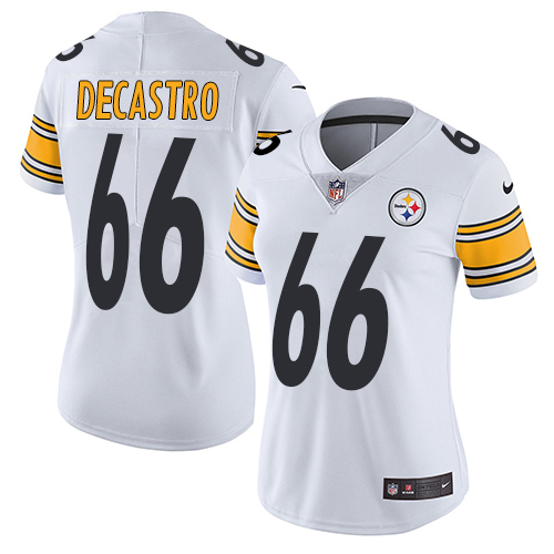 Pittsburgh Steelers #66 David DeCastro White Women's Stitched Vapor Untouchable Limited Jersey Womens