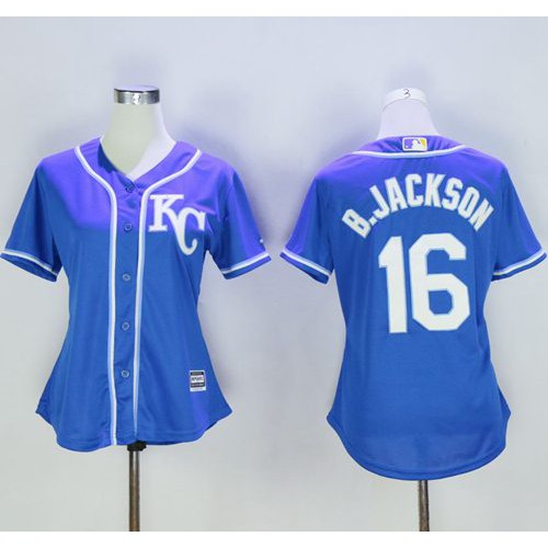 Kansas City Royals #16 Bo Jackson Blue Women's Alternate 2 Stitched Jersey Womens