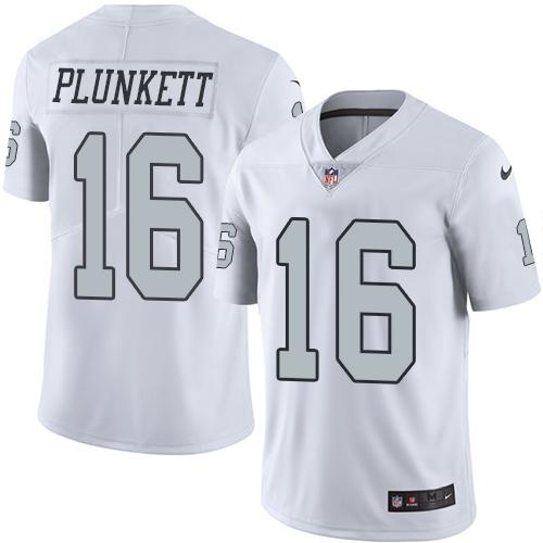 Las Vegas Raiders #16 Jim Plunkett White Youth Stitched Limited Rush Jersey Youth