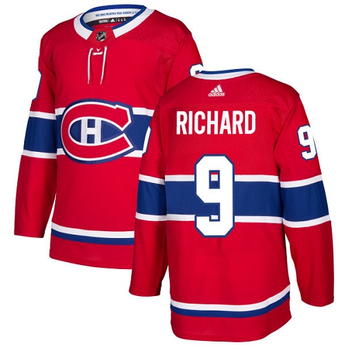 Adidas Montreal Canadiens #9 Maurice Richard Red Home Authentic Stitched Youth Jersey Youth