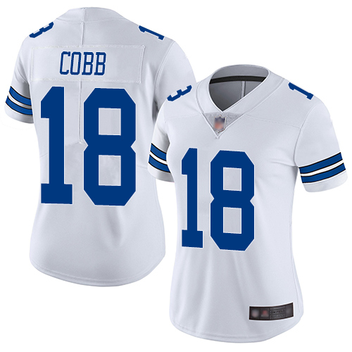 Dallas Cowboys #18 Randall Cobb White Women's Stitched Vapor Untouchable Limited Jersey Womens