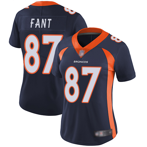 Denver Broncos #87 Noah Fant Blue Alternate Women's Stitched Vapor Untouchable Limited Jersey Womens