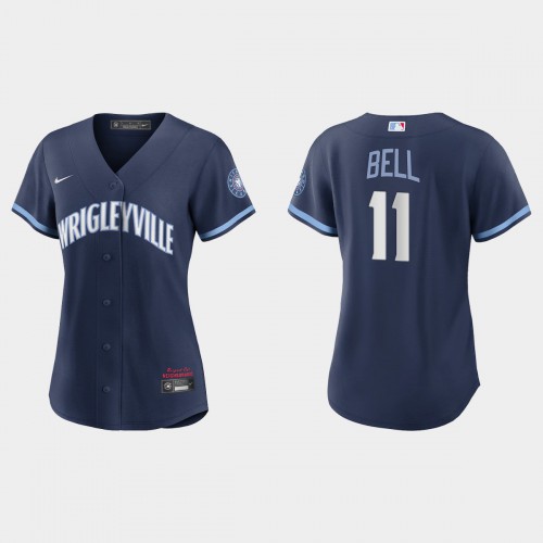 Chicago Chicago Cubs #11 George Bell Women's 2021 City Connect Navy Jersey Womens