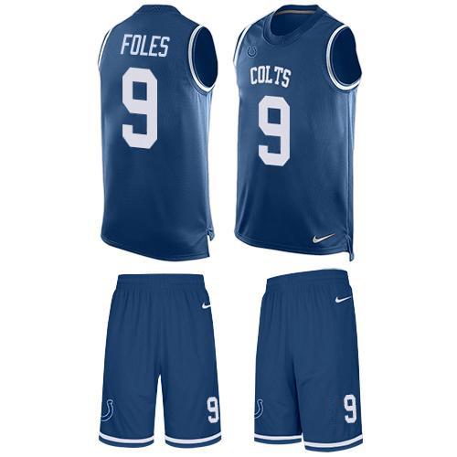 Colts #9 Nick Foles Royal Blue Team Color Men's Stitched Limited Tank Top Suit Jersey