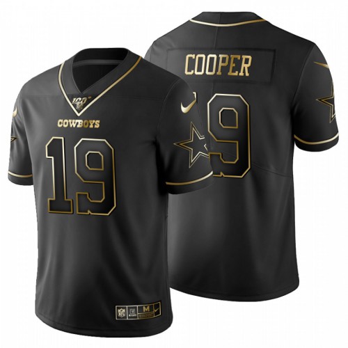 Dallas Dallas Cowboys #19 Amari Cooper Men's Black Golden Limited 100 Jersey Men's