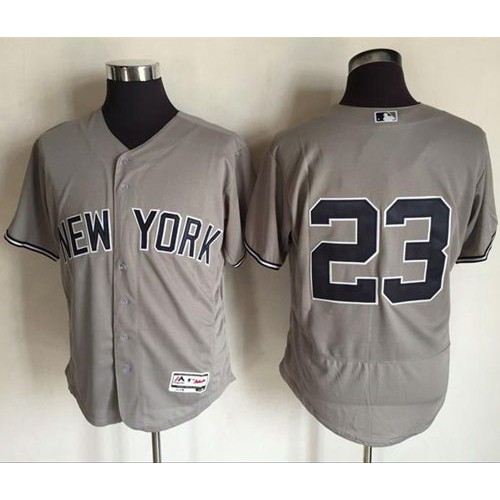 New York Yankees #23 Don Mattingly Grey Flexbase Authentic Collection Stitched Jersey Men's