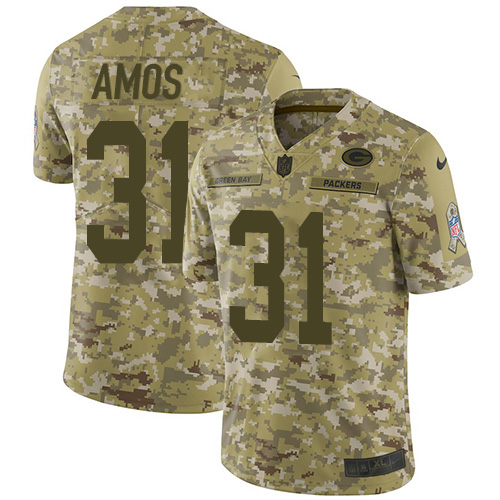 Green Bay Packers #31 Adrian Amos Camo Men's Stitched Limited 2018 Salute To Service Jersey Men's