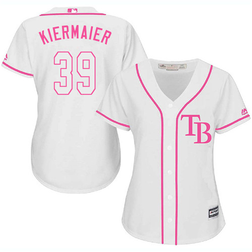 Tampa Bay Rays #39 Kevin Kiermaier White/Pink Fashion Women's Stitched Jersey Womens