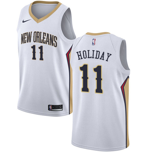 New Orleans Pelicans #11 Jrue Holiday White Youth Swingman Association Edition Jersey Youth