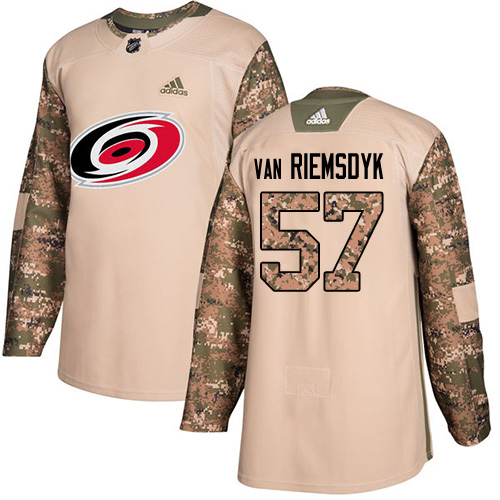 Adidas Carolina Hurricanes #57 Trevor Van Riemsdyk Camo Authentic 2017 Veterans Day Stitched Youth Jersey Youth