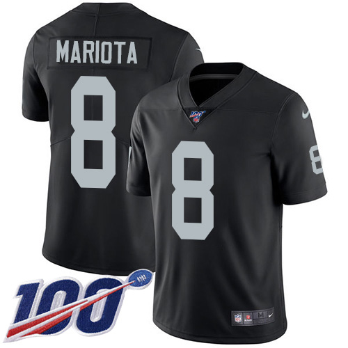 Las Vegas Raiders #8 Marcus Mariota Black Team Color Men's Stitched 100th Season Vapor Untouchable Limited Jersey Men's