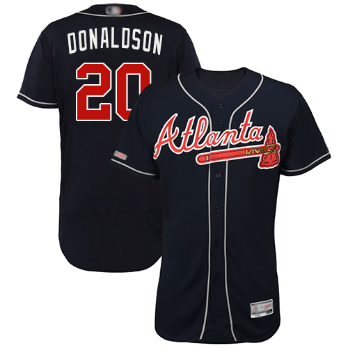 Atlanta Braves #20 Josh Donaldson Navy Blue Flexbase Authentic Collection Stitched Jersey Men's
